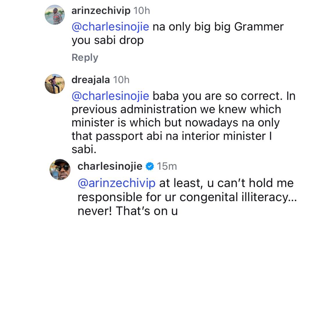 President Tinubu?s ministers are miserably incompetent that you don?t even know their names or who holds what portfolio - Actor Charles Inojie